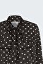 Polka Dot Patterned Scarf Shirt - Brown - 3