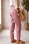 Sofia Pink Linen Look Trousers with Elastic Waist - 2