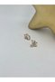 Love Pearl Detail Minimal Steel Earrings - 2