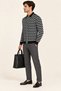 Men's Polo Collar Zigzag Patterned Buttoned Knitwear Cardigan Acrylic Blend Slim Fit - 4