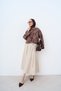 Women's Front Tie Detailed Patterned Jacket Khaki Green - 2