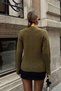 Women's Self-Textured Crew Neck Front Buttoned Knitwear Cardigan - 3
