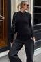 Women's Self-Textured Crew Neck Front Buttoned Knitwear Cardigan