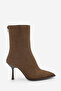 Women's Heeled Boots Pointed Toe Goblet Heel Back Zipper Daily Classic Boots Monos Light Brown Suede