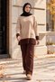 Two-Color Knitwear Set Mink Hm2962 - 3