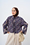 Women's Front Tie Detailed Patterned Jacket Ecru - 3