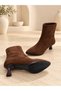 Pointed Toe Short 5cm Nut Heel Women's Boots - 5