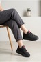 Women's Contrast Detailed Thick Sole Sneaker Casual Sports Shoes with Lacing Accessories