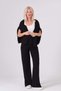 Maternity Hooded Zippered High Waist Wide Leg Knitwear Tracksuit Set Black - 7