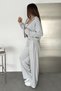 Women's Zippered Cardigan Crop Tank Top Wide Leg Pants 3-Piece Set - 6