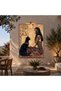 Ancient Egyptian Queen and Black Cat Canvas Art, Mythological Egyptian Goddess Wall Decor - 5