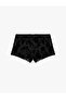 Elastic Waist Comfortable Cut Tulle Floral Patterned Mini Shorts Pajama Bottoms