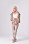 Maternity Hooded Kangaroo Pocket Wide Leg Adjustable Waist Velvet Suit Vison - 5