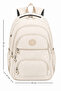 5-Compartment Luxury Crinkle Fabric High School and Middle School Backpack + Monkey Keychain Gift - 7