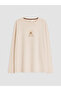 Two Mt Shop Quality Lcw Dream Beige Combed Cotton Printed Long Sleeve Women's Pajama Set - 6