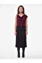 Crepe Scuba Fabric Asymmetrical Cut Decorative Buttoned Collar Blouse
