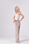 Maternity Hooded Kangaroo Pocket Wide Leg Adjustable Waist Velvet Suit Vison - 7