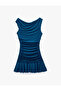 Slim Fit Sandy Fabric Sleeveless Boat Neck Draped Mini Rhinestone Dress - 2