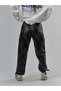 Black Leather Women's Trousers with Adjustable Legs Coc3561 - 4
