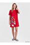 Two Mt Shop Quality Lcw Young Red Combed Cotton Printed Short Sleeve Women's Nightgown - 2