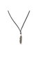 Men's Dark Brown Leather Cord Feather Pendant Necklace Vintage Detailed Feather Pendant - 4