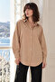 Women's Light Mink Oversize Long Basic Shirt Arm-22Y001118