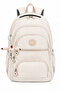 5-Compartment Luxury Crinkle Fabric High School and Middle School Backpack + Monkey Keychain Gift - 2