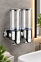2-Piece Liquid Soap Dispenser 450 ml Pull-Out System Bathroom Kitchen Shampoo Shower Gel Set - 3