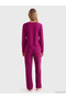 Two Mt Shop Quality Lcw Dream Red Combed Cotton Printed Long Sleeve Women's Pajama Set - 4