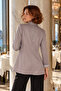 Women's Gray Striped Single Button Jacket Arm-27K001026 - 2