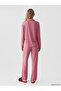 Alita City with a Difference, Lcw Dream Pink Combed Cotton Patterned Long Sleeve Women's Pajama Set - 4