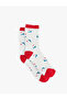Snowman Patterned Towel Socks