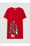 Two Mt Shop Quality Lcw Young Red Combed Cotton Printed Short Sleeve Women's Nightgown - 5