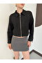 Women's Zippered Suede Jacket with Fringes on the Back - 3