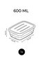 Set of 4 Rectangular Storage Containers (0.30Ml-0.60Ml-1.2L-2L) Freezer Compatible - 4