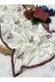 Off-White Floral Embroidered Saree with Contrast Blouse - KTS101406 | Off-White & Maroon - 2