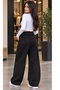 Trend Back Double Pocket Belt with Belt Loop Foldable Waist Detail 3-Stripes Palazzo Sweatpants with Cuff Stopper - 2