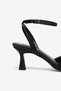 Women's Black Satin Heeled Shoes - 2