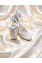 White Back-Tie Sparkling High-Heeled Evening Dress Shoes - 4