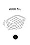 Set of 4 Rectangular Storage Containers (0.30Ml-0.60Ml-1.2L-2L) Freezer Compatible - 6