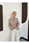 Women's Asymmetrical Cut Floral Patterned Jacket - 4