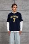 Lacivert DOTSTUD 7 BASKILI OVERSIZE SWEATSHIRT