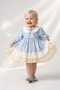 Baby Girl Blue Baby Collar Vintage Dress Holiday Birthday Party Wedding Special Occasion Dress 9-24 Months - 4