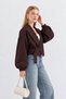 Women's Shawl Collar Metal Buckle Wide Sleeve Oversize Jacket - 3