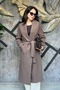 Women's Lined-Belted Slit Detailed Regular Fit Wool Cashmere Coat Sun169