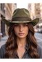 Women's Internally Adjustable Nubuck Cowboy Hat Trilby Hat - 5