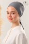 Women's Hijab Seamless Combed Cotton Bonnet Dark Gray Cotton Non-Slip Bonnet Dark Gray - 2