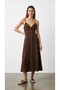 Dress with Detailed Embroidery in Coffee Color - 2