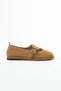 Mandy Women's Genuine Leather Comfort Sole Buckle Perforated Ballerinas - 2