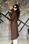 Women's Lined-Belted Slit Detailed Regular Fit Wool Cashmere Coat Sun169 - 3